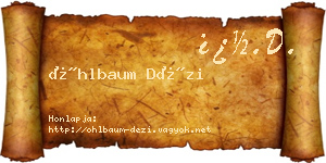 Öhlbaum Dézi névjegykártya